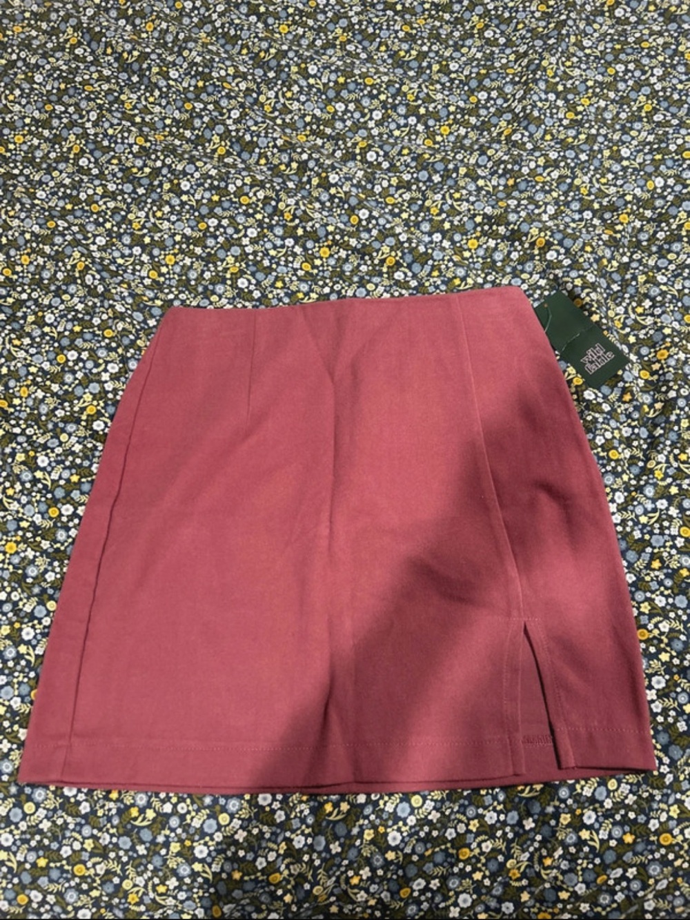 wild fable Rose-Mauve High-Waist Mini Skirt